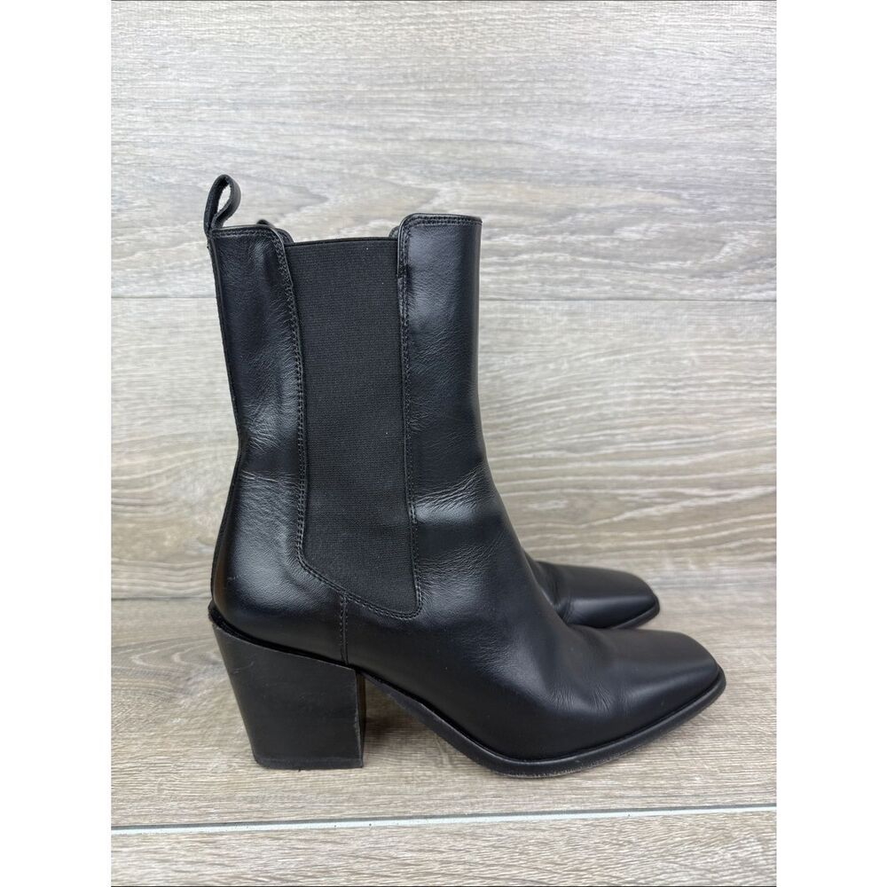 Thursday Boot Co SoHo Women’s S 7 Black Leather 3” Heel Pull On Chelsea Boots - Picture 1 of 11